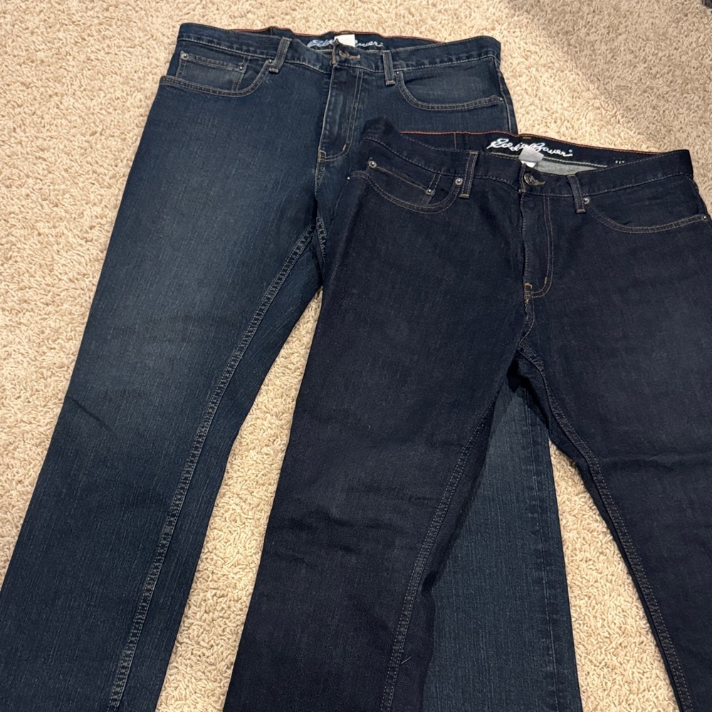 2 Pair of slim straight leg jeans